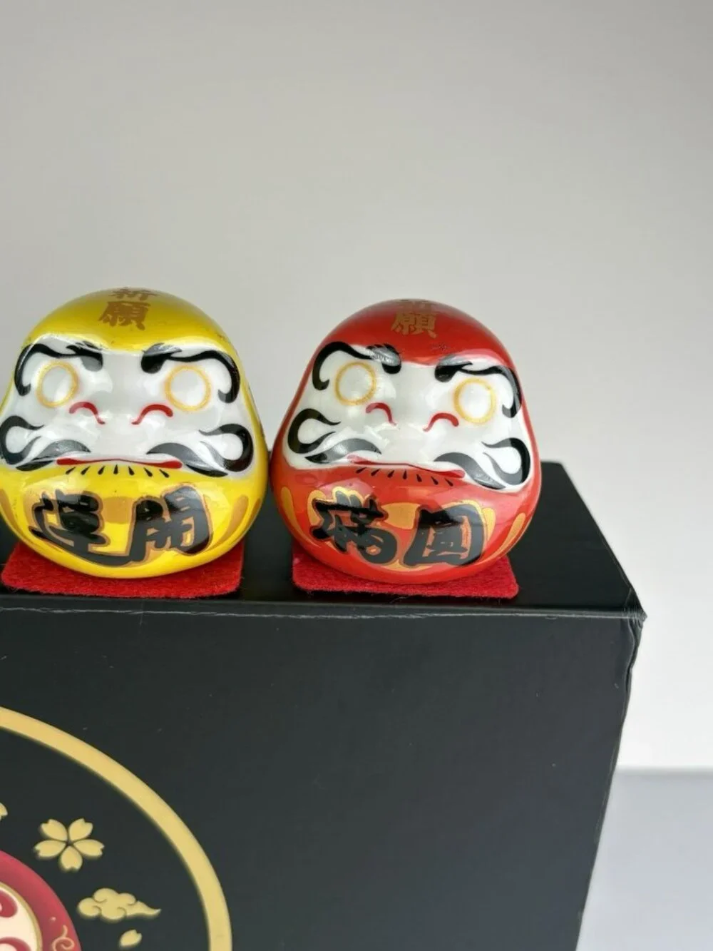 NIB Daruma Ritual Wish Dolls Lot of 5 Ceramic Mini 1.5